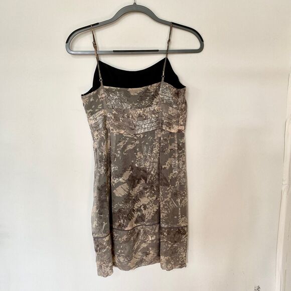 Juicy Couture Floral Shimmer Camo Spaghetti Strap Empire High Waist Dress 4 - Picture 4 of 9